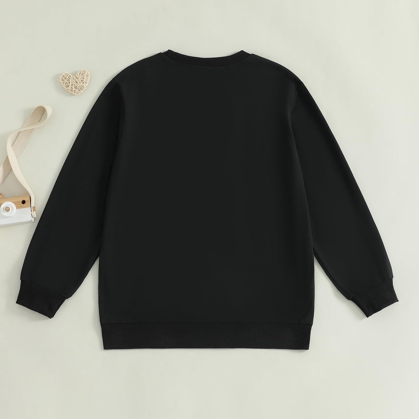 Family Matching Mommy and Me Valentine's Day Sweatshirt Long Sleeve Crewneck Embroidery Pullover Top