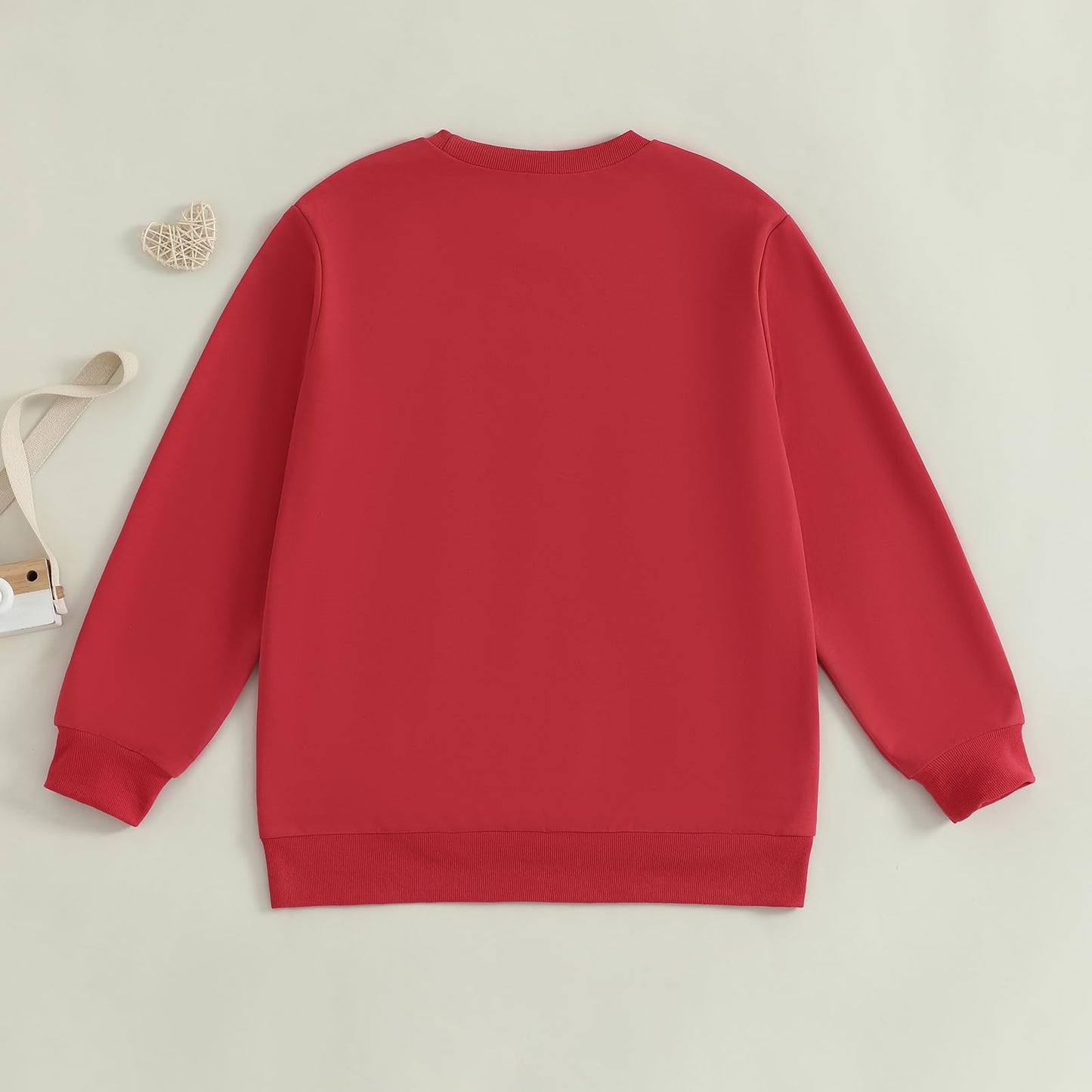 Family Matching Mommy and Me Valentine's Day Sweatshirt Long Sleeve Crewneck Embroidery Pullover Top