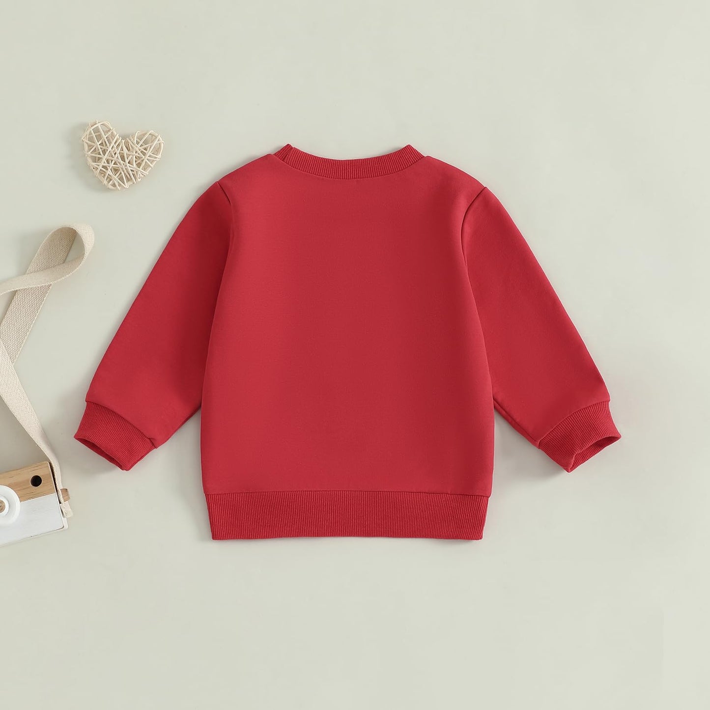 Family Matching Mommy and Me Valentine's Day Sweatshirt Long Sleeve Crewneck Embroidery Pullover Top