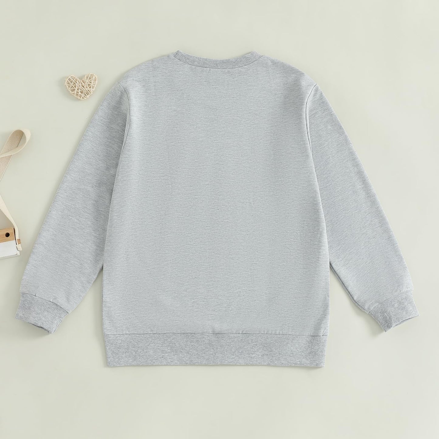 Family Matching Mommy and Me Valentine's Day Sweatshirt Long Sleeve Crewneck Embroidery Pullover Top
