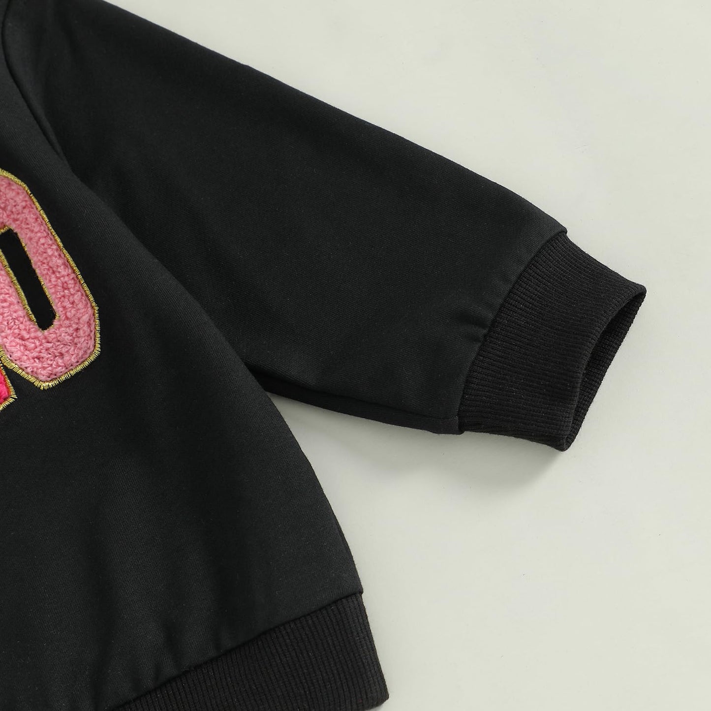 Family Matching Mommy and Me Valentine's Day Sweatshirt Long Sleeve Crewneck Embroidery Pullover Top