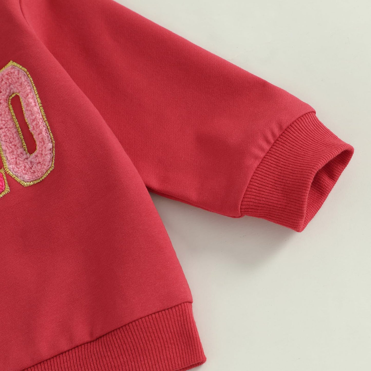 Family Matching Mommy and Me Valentine's Day Sweatshirt Long Sleeve Crewneck Embroidery Pullover Top