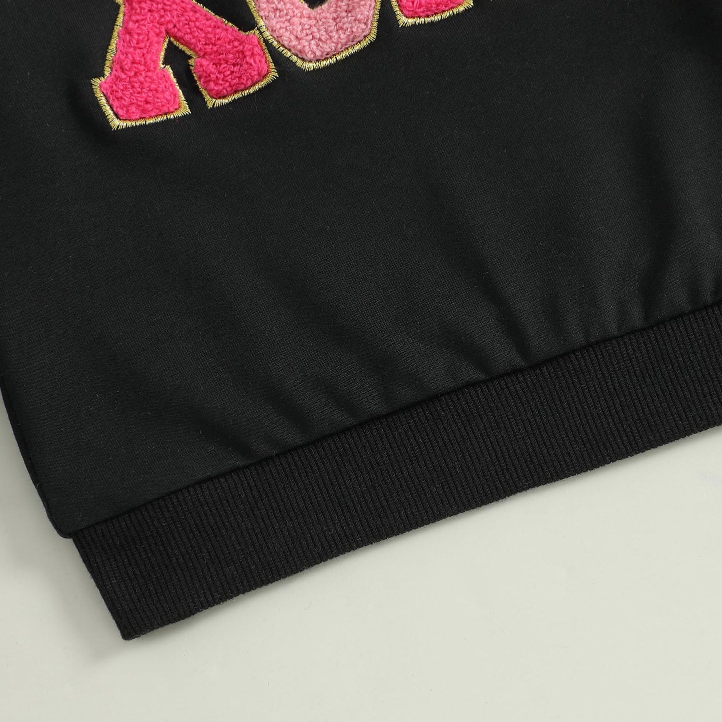 Family Matching Mommy and Me Valentine's Day Sweatshirt Long Sleeve Crewneck Embroidery Pullover Top