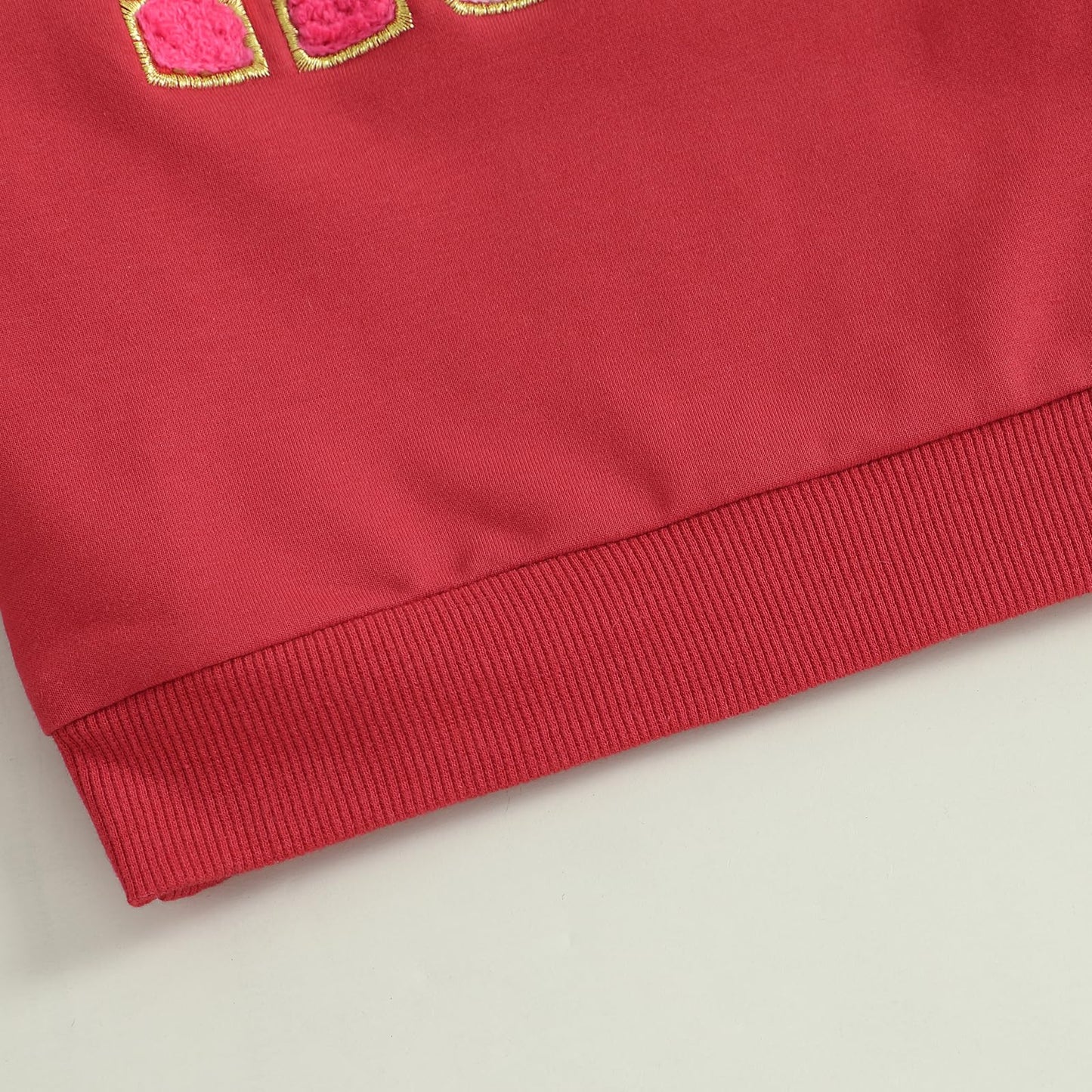 Family Matching Mommy and Me Valentine's Day Sweatshirt Long Sleeve Crewneck Embroidery Pullover Top