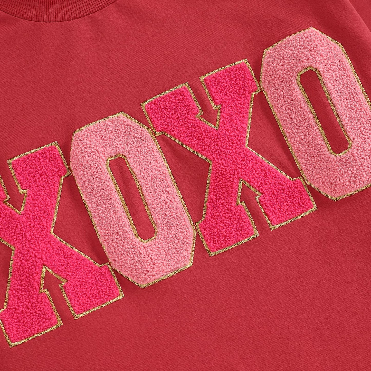 Family Matching Mommy and Me Valentine's Day Sweatshirt Long Sleeve Crewneck Embroidery Pullover Top