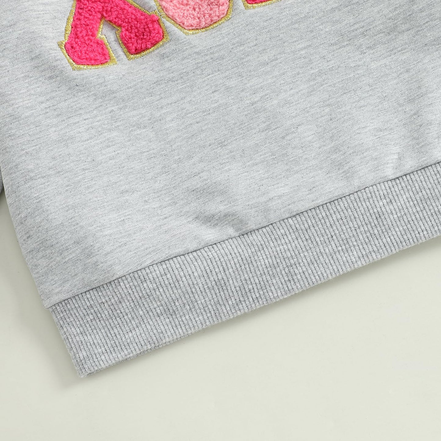 Family Matching Mommy and Me Valentine's Day Sweatshirt Long Sleeve Crewneck Embroidery Pullover Top