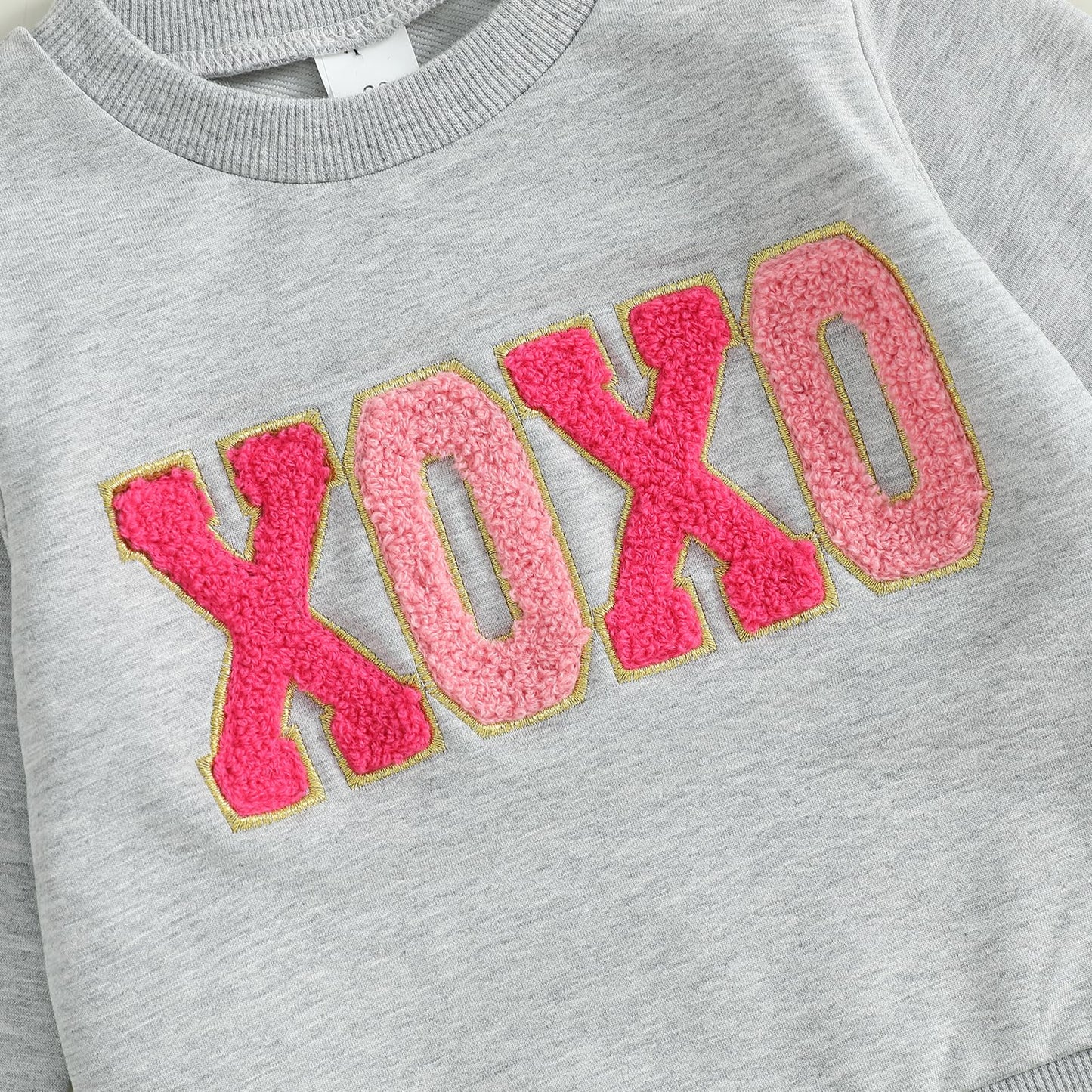 Family Matching Mommy and Me Valentine's Day Sweatshirt Long Sleeve Crewneck Embroidery Pullover Top